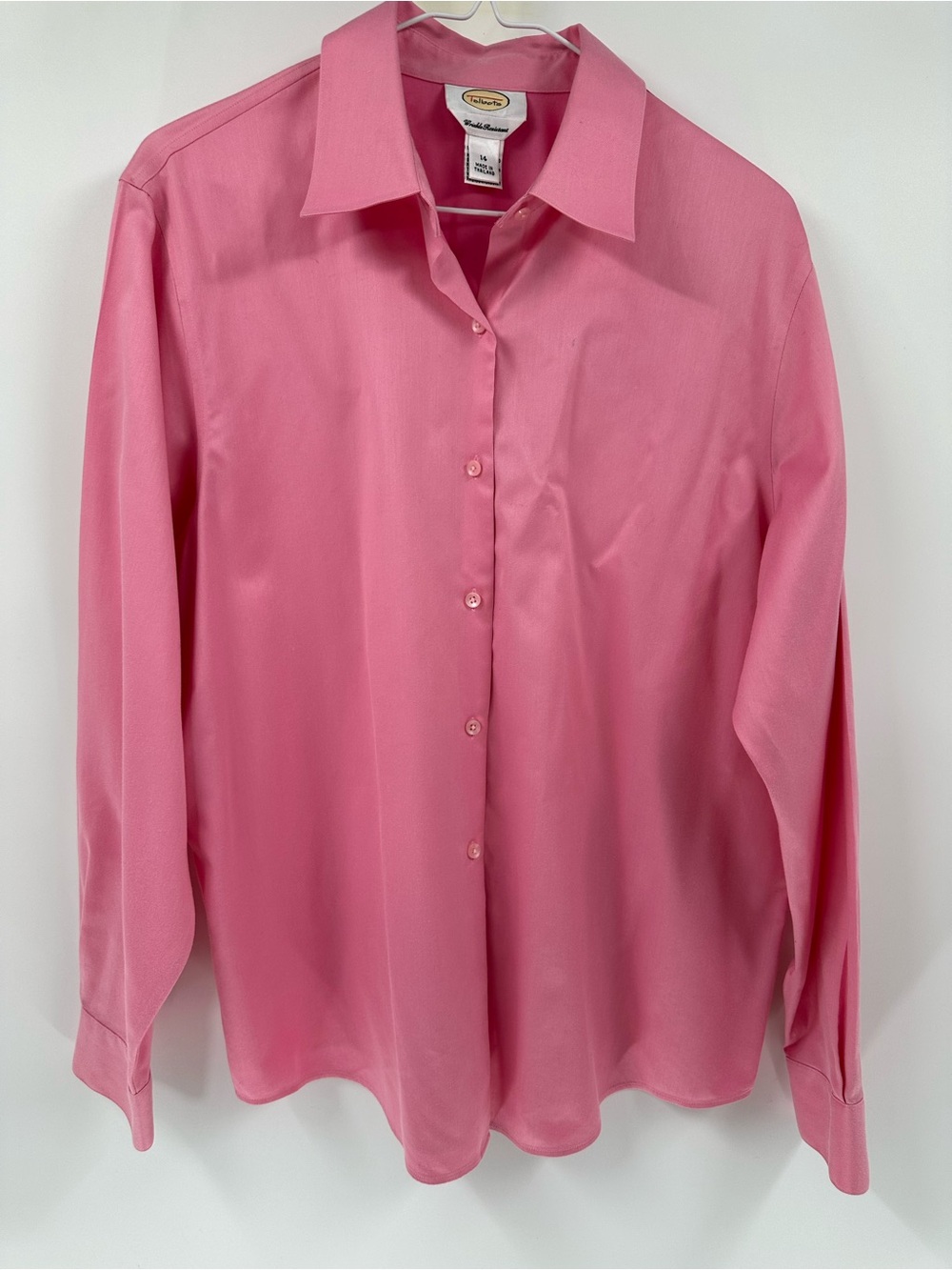Talbots Bright Pink Long-Sleeve Button Down Shirt Cotton